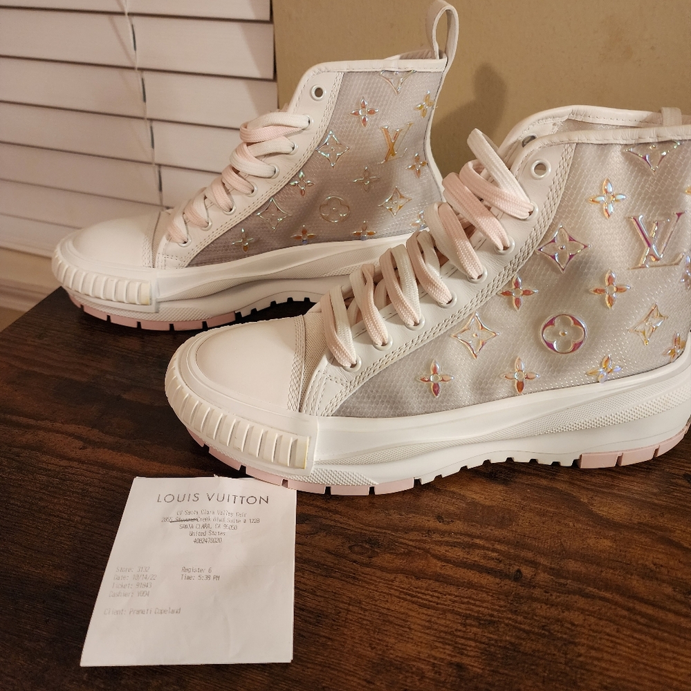 Louis Vuitton Iridescent Technical Mesh Monogram Squad Sneaker Boot